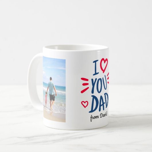I Liebe Sie Vater Foto Collage Personalisiertes Ge Kaffeetasse (Vorderseite Links)