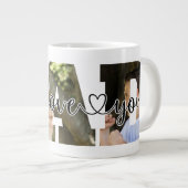 I Liebe Sie VATER Skripttypografie Vater Son Foto Jumbo-Tasse (Vorderseite Rechts)