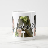 I Liebe Sie VATER Skripttypografie Vater Son Foto Jumbo-Tasse (Vorderseite)