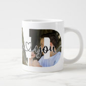 I Liebe Sie VATER Skripttypografie Vater Son Foto Jumbo-Tasse (Rechts)