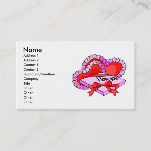 I Liebe Sie Visitenkarte (Vorderseite)