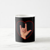 I LIEBE SIE ZEICHEN-SPRACHE AUF SCHWARZEM KAFFEETASSE (Mittel)