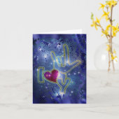 I LIEBE SIE/Zeichensprache Karte (Gelbe Blume)