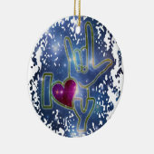 I LIEBE SIE/Zeichensprache Keramik Ornament (Rechts)