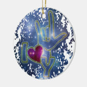 I LIEBE SIE/Zeichensprache Keramik Ornament (Links)