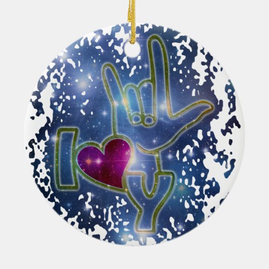 I LIEBE SIE/Zeichensprache Keramik Ornament (Hinten)