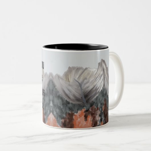 I Liebe Sie zu den Bergen und hinteren zur Zweifarbige Tasse (VorderseiteRechts)