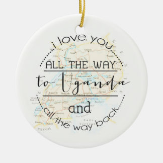 I Liebe Sie zu Uganda und zur hinteren Keramik Ornament