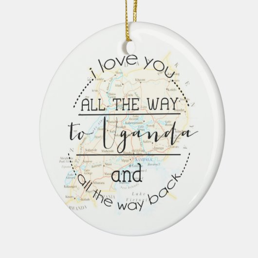 I Liebe Sie zu Uganda und zur hinteren Keramik Ornament (Links)