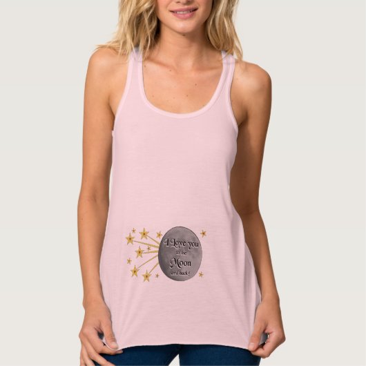 I Liebe Sie zum Mond-Mutterschafts-Shirt Tank Top (Vorderseite)
