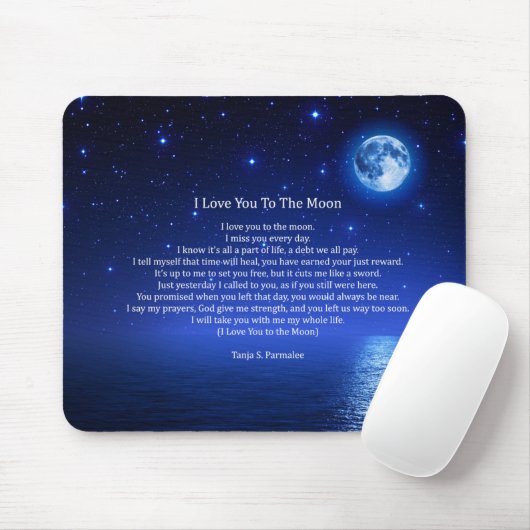 I Liebe Sie zum Mond-Poesie-Kollektor Mousepad (Mit Mouse)