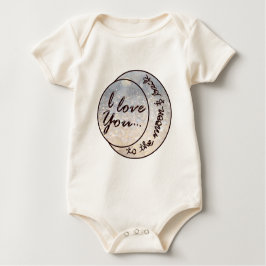 I Liebe Sie zum Mond u. zur Rückseite Baby T-shirt