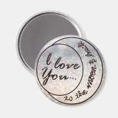 I Liebe Sie zum Mond u. zur Rückseite Magnet (Vorderseite/Rückseite)