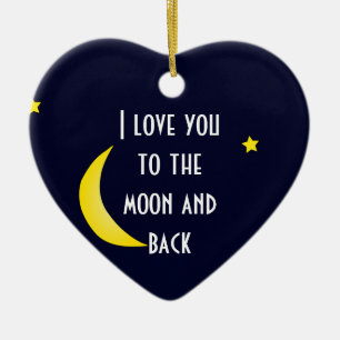 I LIEBE SIE zum MOND UND HINTEREN zur Keramik Ornament
