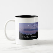 I Liebe Sie zum Mond und hinteren zur Zweifarbige Tasse (Links)