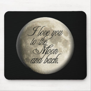 I Liebe Sie zum Mond-und Rückseiten-realistischen Mousepad