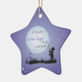 I Liebe Sie zum Mond und zu den Keramikornament (Links)