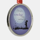 I Liebe Sie zum Mond und zu den Silbernes Ornament (Rechts)