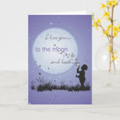 I Liebe Sie zum Mond und zu den Zurück-Karten Karte (Gelbe Blume)