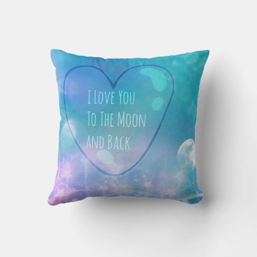 I Liebe Sie zum Mond und zum hinteren Kissen (Rückseite)