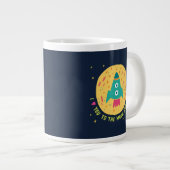 I Liebe Sie zum Mond und zum hinteren Rocketship Jumbo-Tasse (Vorderseite Rechts)