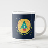 I Liebe Sie zum Mond und zum hinteren Rocketship Jumbo-Tasse (Rechts)