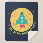 I Liebe Sie zum Mond und zum hinteren Rocketship Sherpadecke (Vorderseite)
