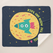 I Liebe Sie zum Mond und zum hinteren Rocketship Sherpadecke (Vorderseite (Horizontal))
