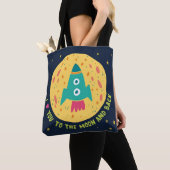 I Liebe Sie zum Mond und zum hinteren Rocketship Tasche (Von Nahem)