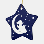 I Liebe Sie zum Mond und zur hinteren Verzierung Keramikornament (Links)