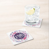 I Liebe Sie zum Mond und zur Rückseite 4 Rechteckiger Pappuntersetzer (Vor Ort)