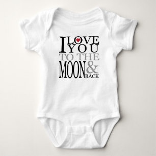 I Liebe Sie zum Mond und zur Rückseite Baby Strampler