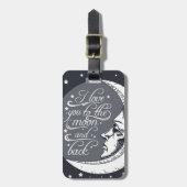 I Liebe Sie zum Mond und zur Rückseite Gepäckanhänger (Vorderseite vertikal)