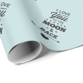 I Liebe Sie zum Mond und zur Rückseite Geschenkpapier (Rolleneckpunkt)