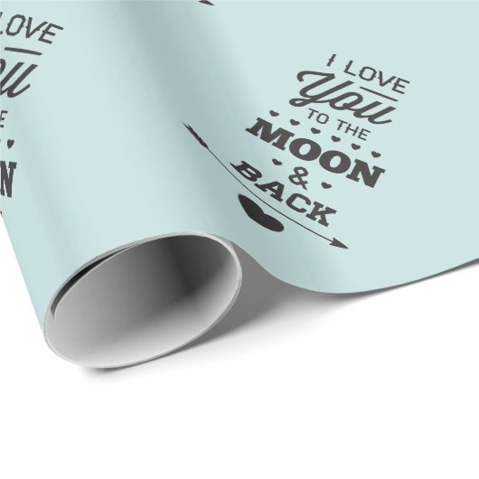 I Liebe Sie zum Mond und zur Rückseite Geschenkpapier (Rolleneckpunkt)