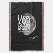 I Liebe Sie zum Mond und zur Rückseite mit Decke (Vorderseite Vertikal)