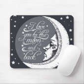I Liebe Sie zum Mond und zur Rückseite Mousepad (Mit Mouse)