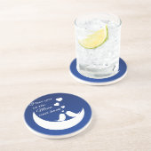 I Liebe Sie zum Mond und zur Rückseite Sandstein Untersetzer (Seite)