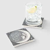 I Liebe Sie zum Mond und zur Rückseite Steinuntersetzer (Seitenansicht)