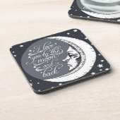 I Liebe Sie zum Mond und zur Rückseite Untersetzer (Linke Seite)