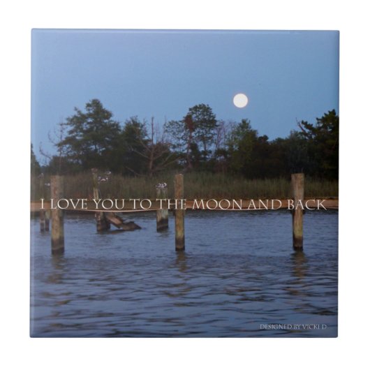 I Liebe Sie zur Mond-und Rückseiten-dekorativen Fliese (Vorderseite)