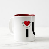 I Liebe Sie Zweifarbige Tasse (Vorderseite Links)