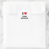 I Liebe - Signale Runder Aufkleber (Tasche)