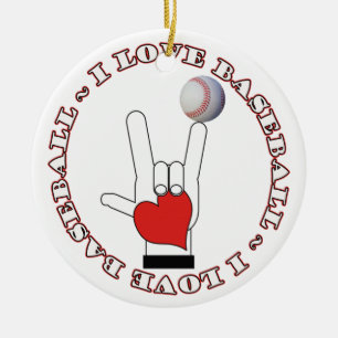 I Liebe Signieren BASEBALL ORNAMENT ASL
