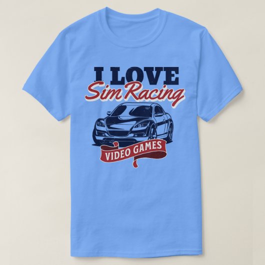 I Liebe Sim Racing Videospiele T-Shirt (Design vorne)