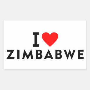 I Liebe Simbabwe Land wie Herztourismus Rechteckiger Aufkleber