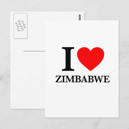 I Liebe Simbabwe Postkarte (Vorne/Hinten)