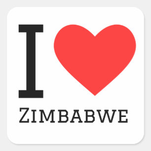 I Liebe Simbabwe Quadratischer Aufkleber