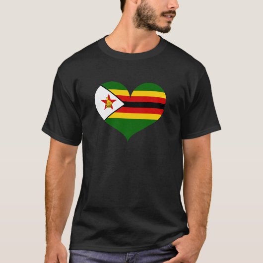 I Liebe Simbabwes Flagge T-Shirt (Vorderseite)