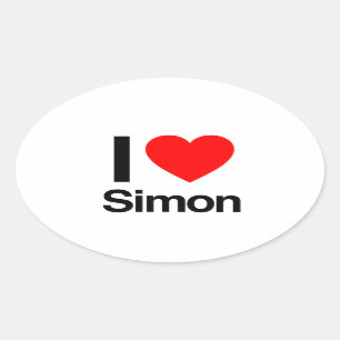 i Liebe Simon Ovaler Aufkleber